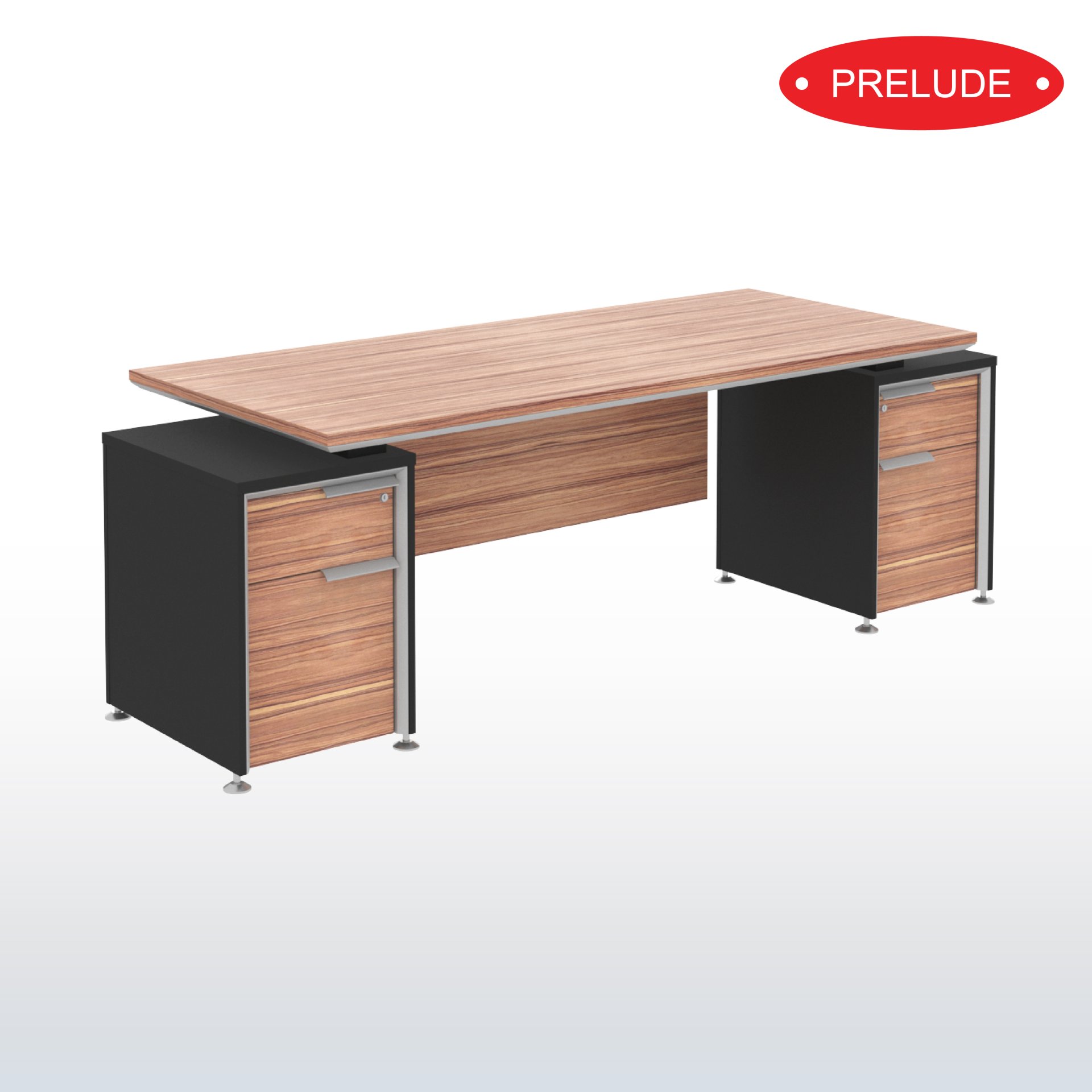 โต๊ะผู้บริหาร 2 ลิ้นชัก ซ้าย-ขวา B-Walnut Grand BGD-2322