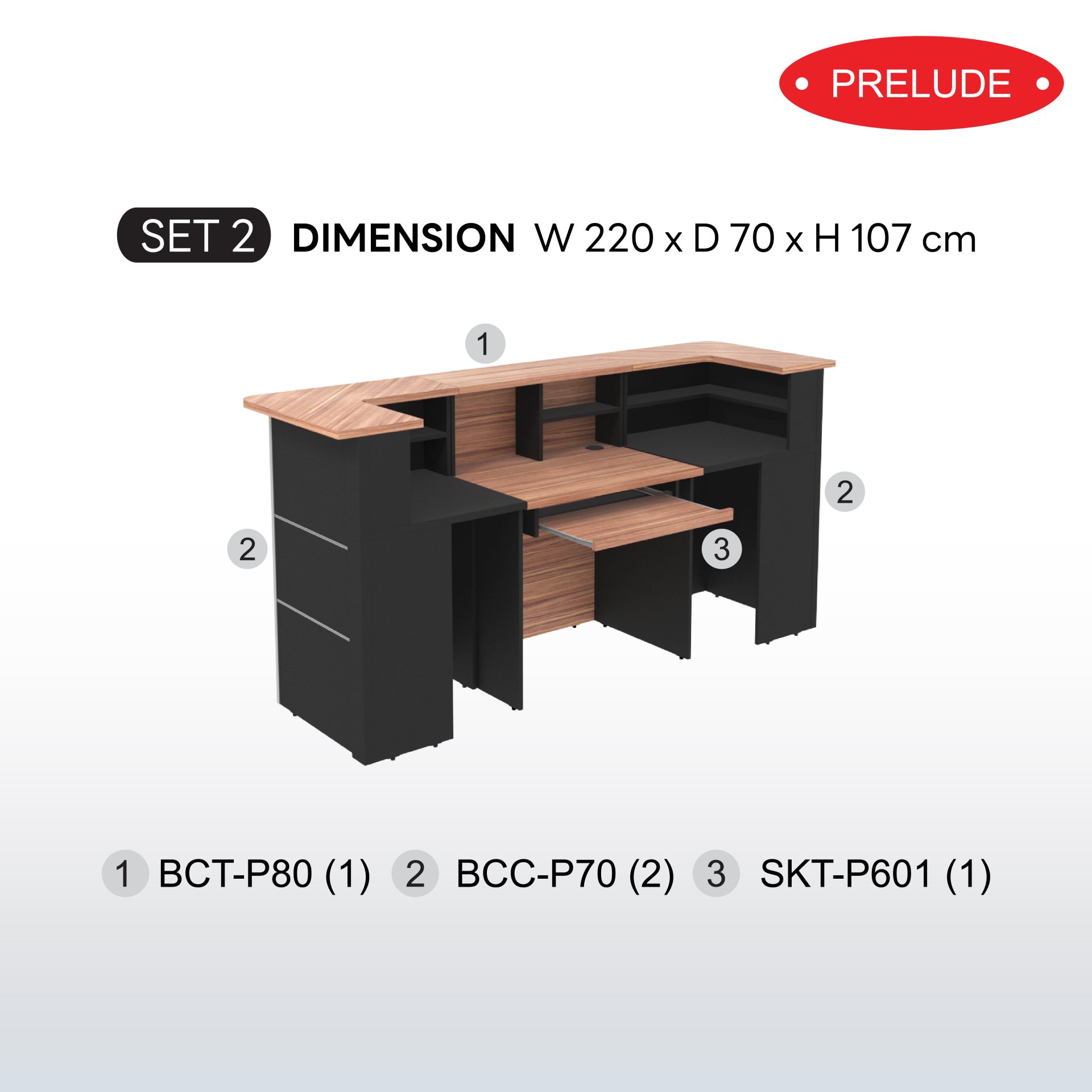 ชุดเคาน์เตอร์ SET-2 B-Walnut
