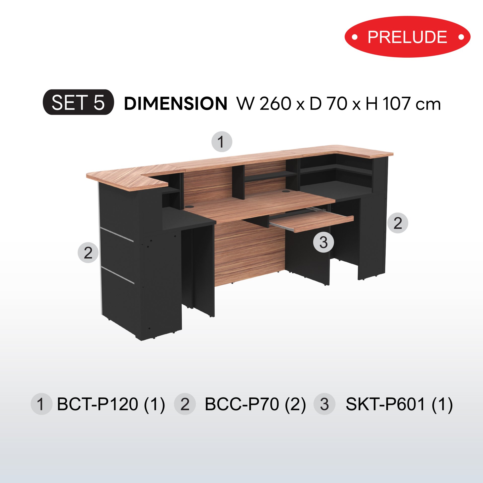 ชุดเคาน์เตอร์ SET-5 B-Walnut