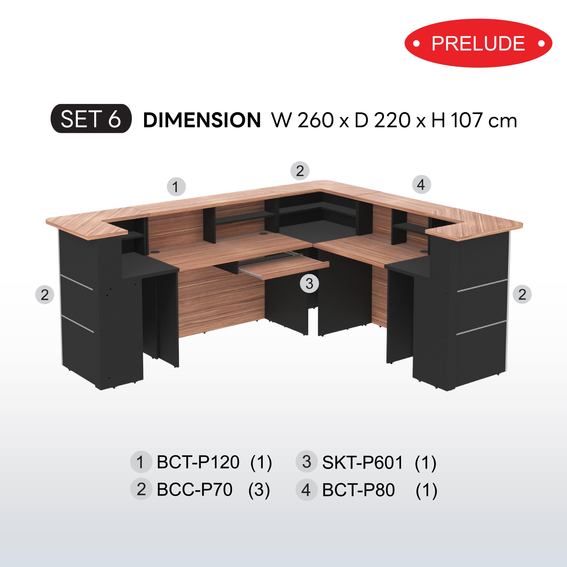 ชุดเคาน์เตอร์ SET-6 B-Walnut