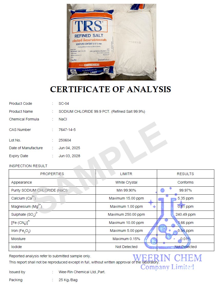 เกลือแห้ง TRS ถุงน้ำเงินส้ม