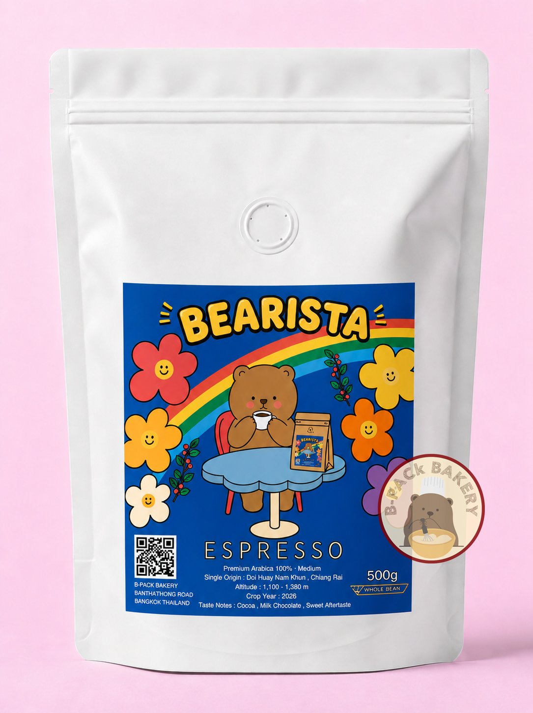 BEARISTA Espresso Medium Roast Premium Arabica Bean 100%