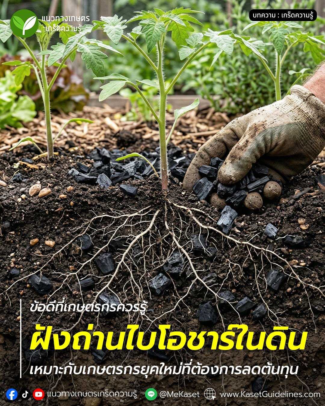 ฝังถ่านไบโอชาร์ในดิน เหมาะกับเกษตรกรยุคใหม่ที่ต้องการลดต้นทุน