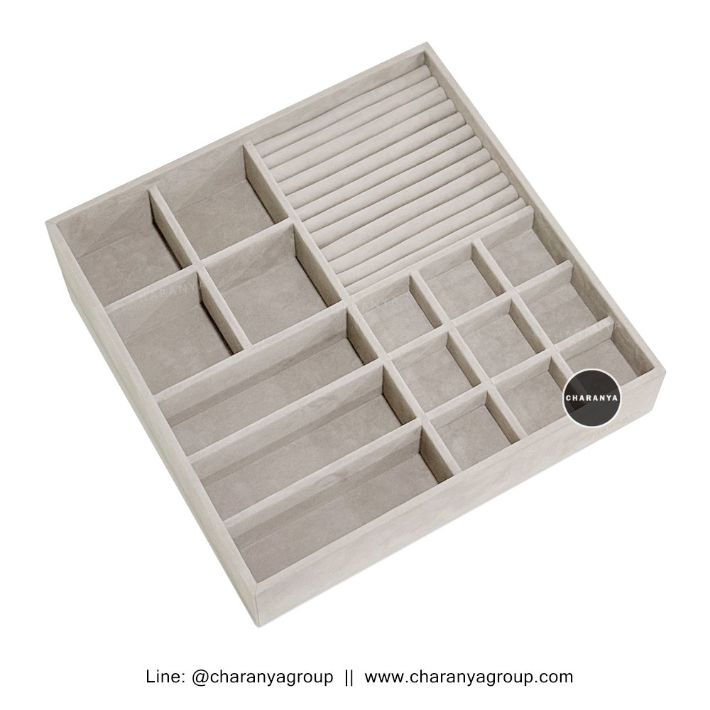 Velvet Jewelry Tray ถาดกำมะหยี่ ถาดเครื่องประดับ ถาดเครื่องประดับในลิ้นชัก ถาดใส่ไอซ์แลนด์ สั่งทำถาดใส่เครื่องประดับ