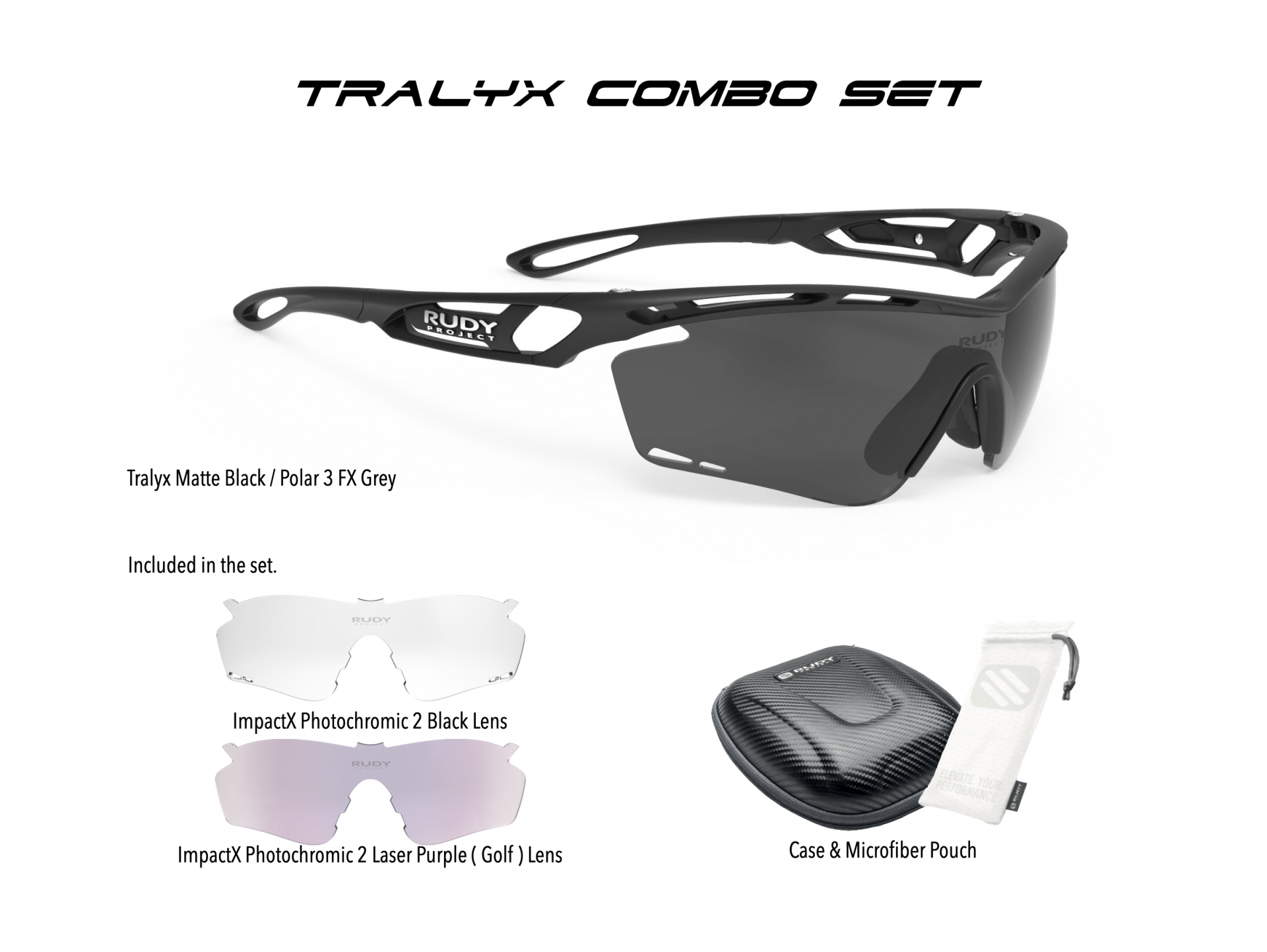 Tralyx Black Matte / Polar 3 FX Grey + ImpactX 2 Black + ImpactX 2 Laser Purple Combo Set