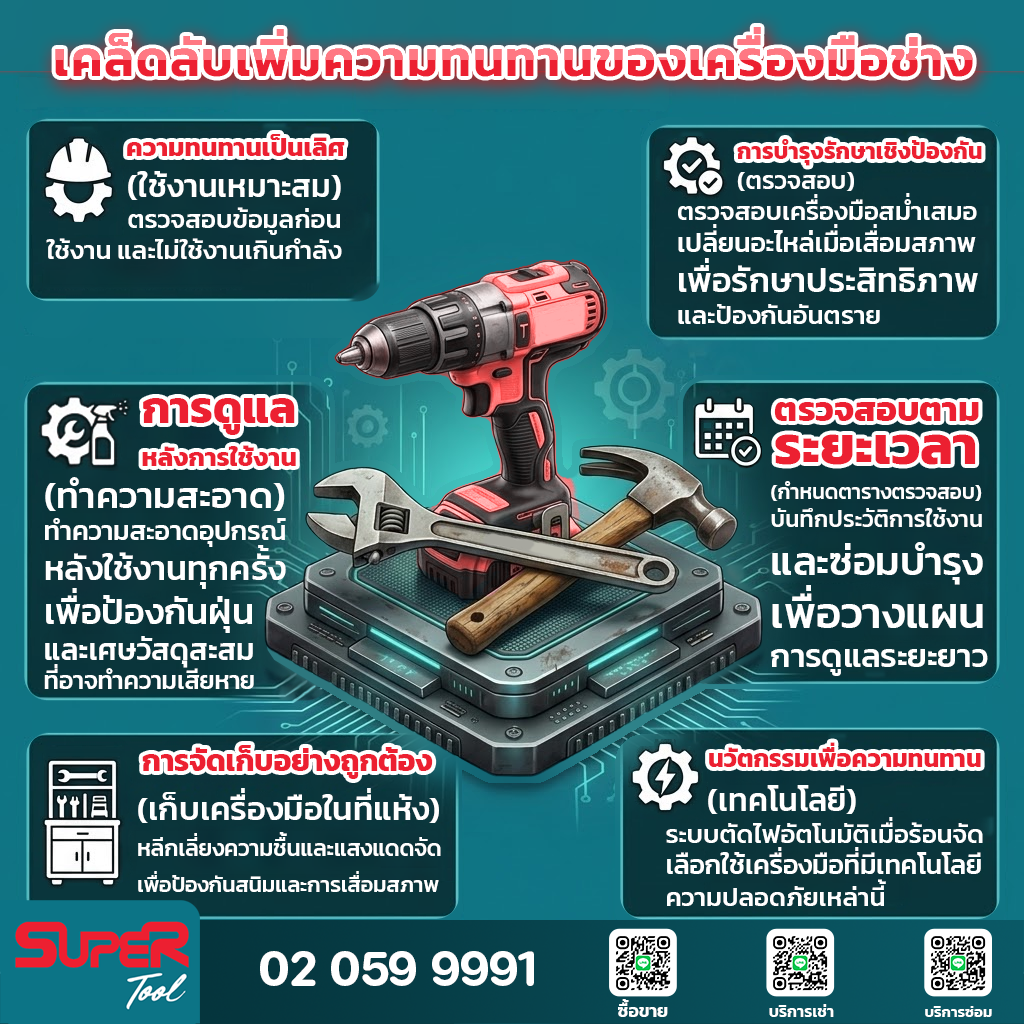 เคล็ดลับเพิ่มความทนทานของเครื่องมือช่าง