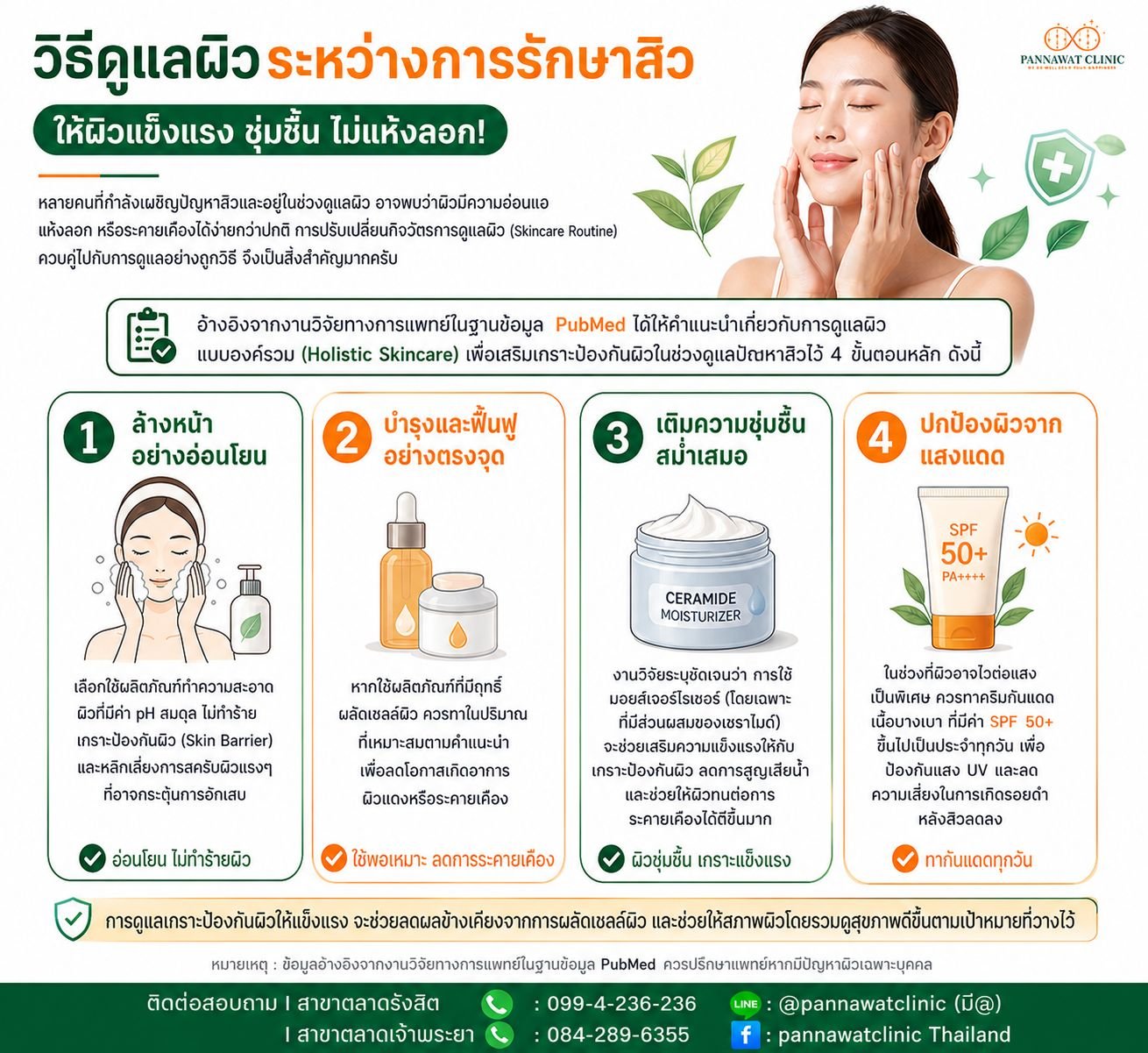 วิธีดูแลผิวระหว่างรักษา​สิว ให้ผิวแข็งแรง ชุ่มชื้น ไม่แห้งลอก!