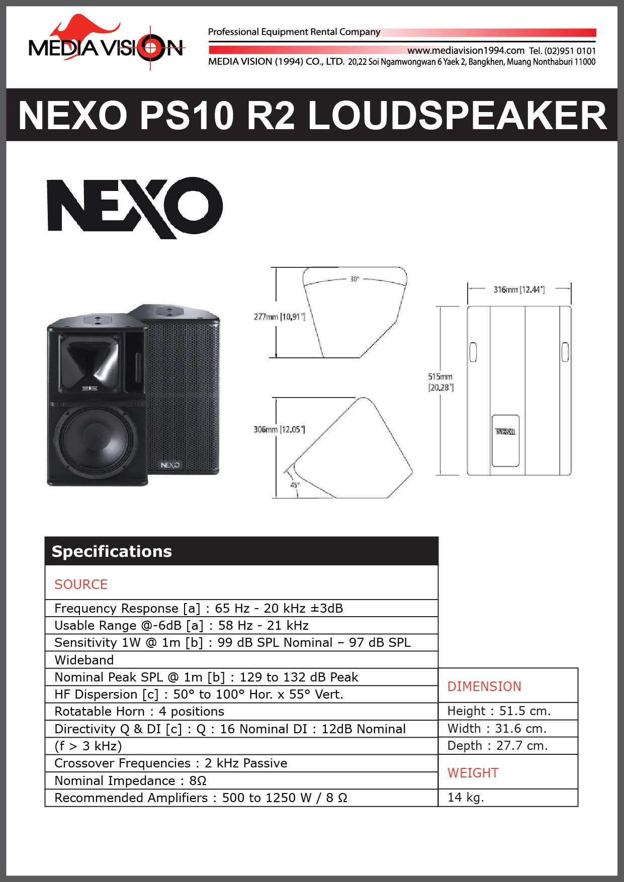 NEXO PS10 R2 LOUDSPEAKER
