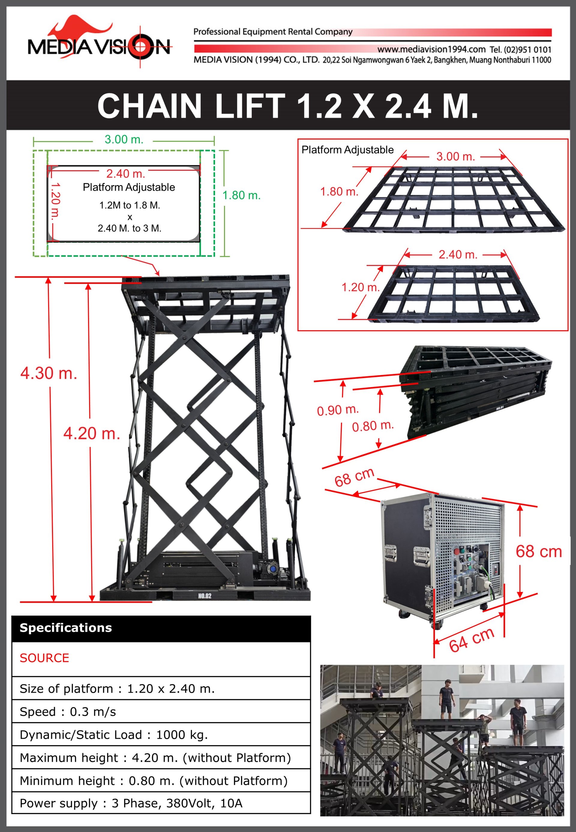 CHAIN LIFT 1.2 X 2.4 M.