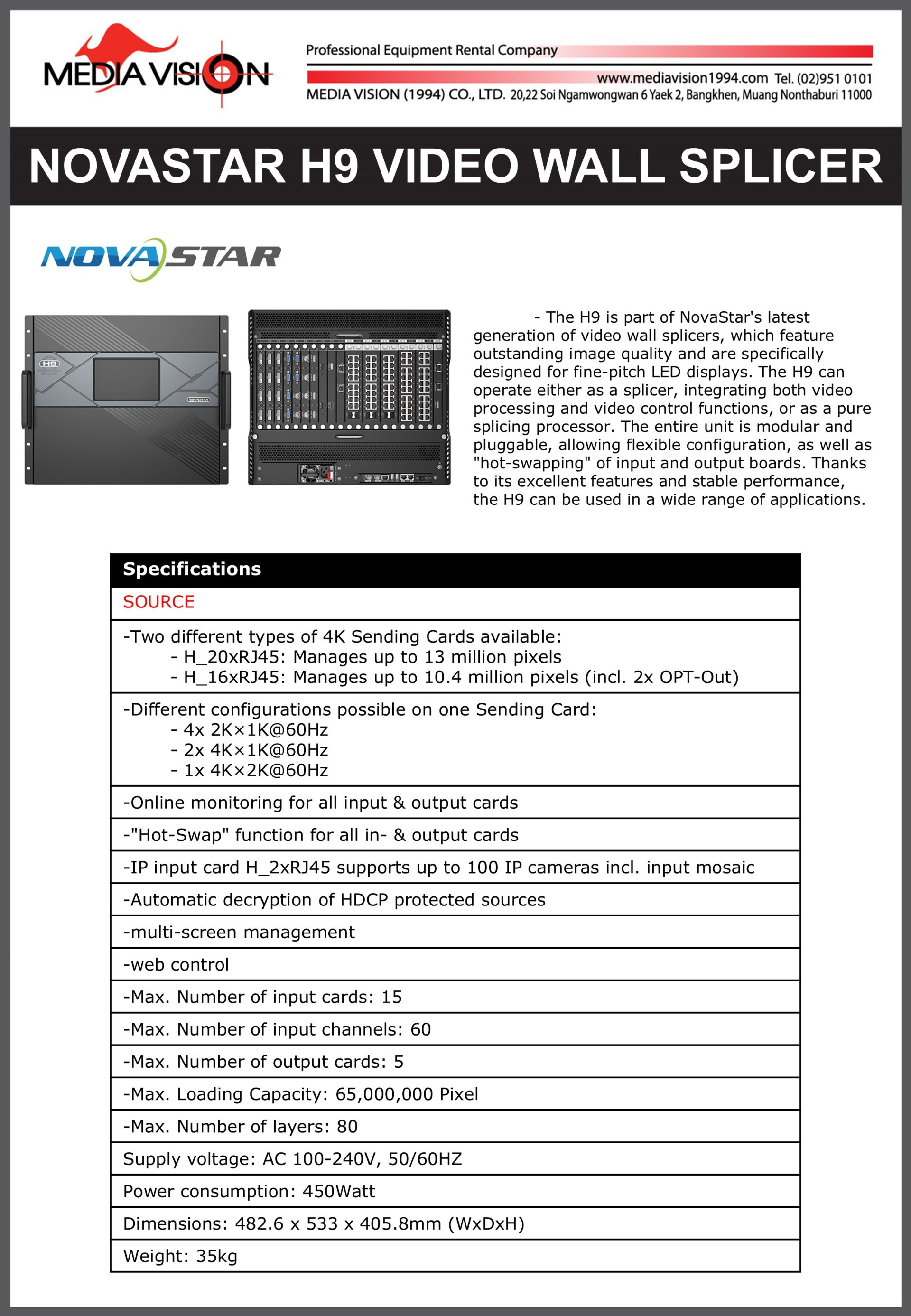 NOVASTAR H9 VIDEO WALL SPLICER