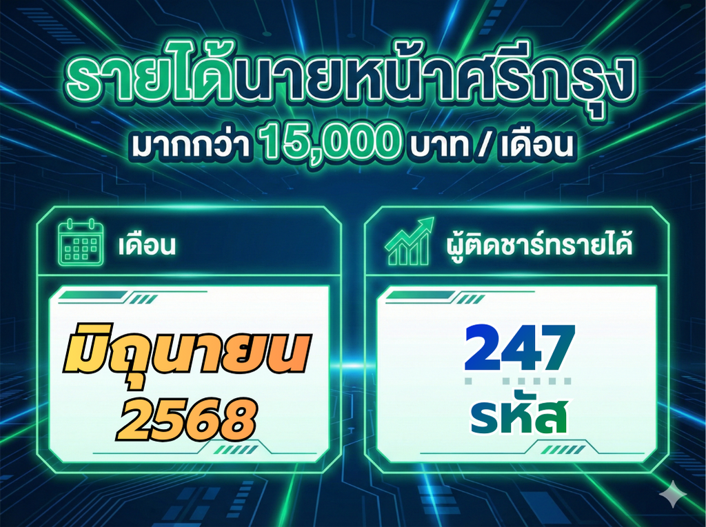 รายได้ต่อเดือนนายหน้าศรีกรุง มิถุนายน 2568