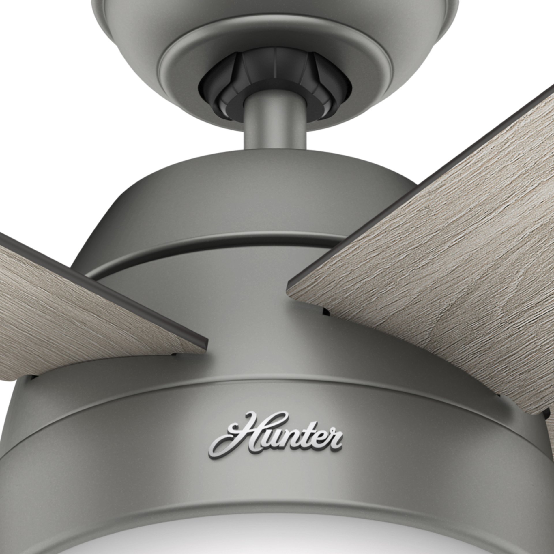 Matte Silverlight พัดลมเพดาน Stile - Matte Silver Light Gray Oak Blades