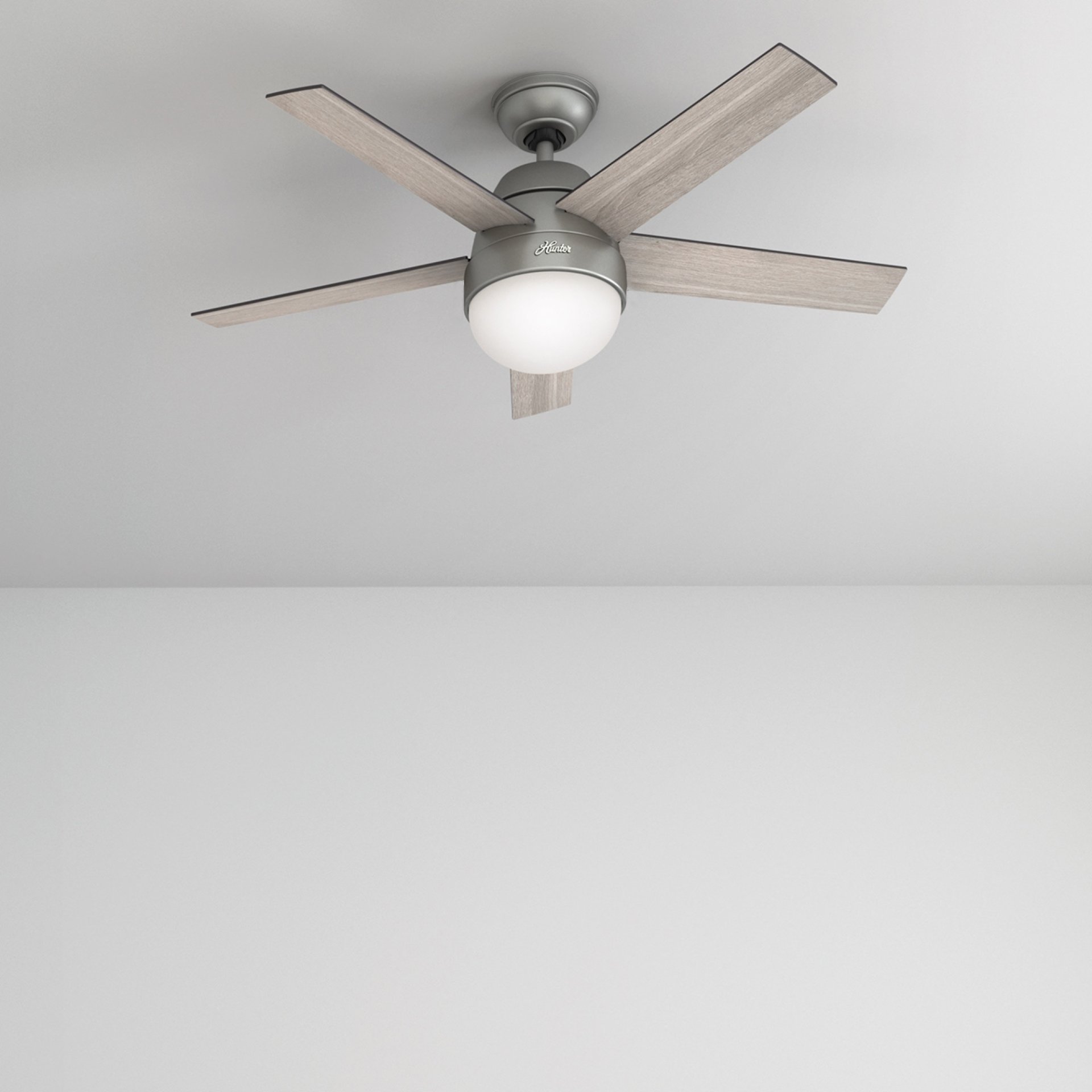 Matte Silverlight พัดลมเพดาน Stile - Matte Silver Light Gray Oak Blades