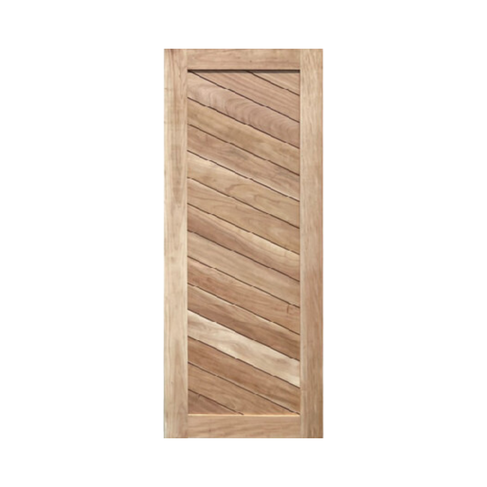 Hardwood Door Interior Diagonal pattern Natural