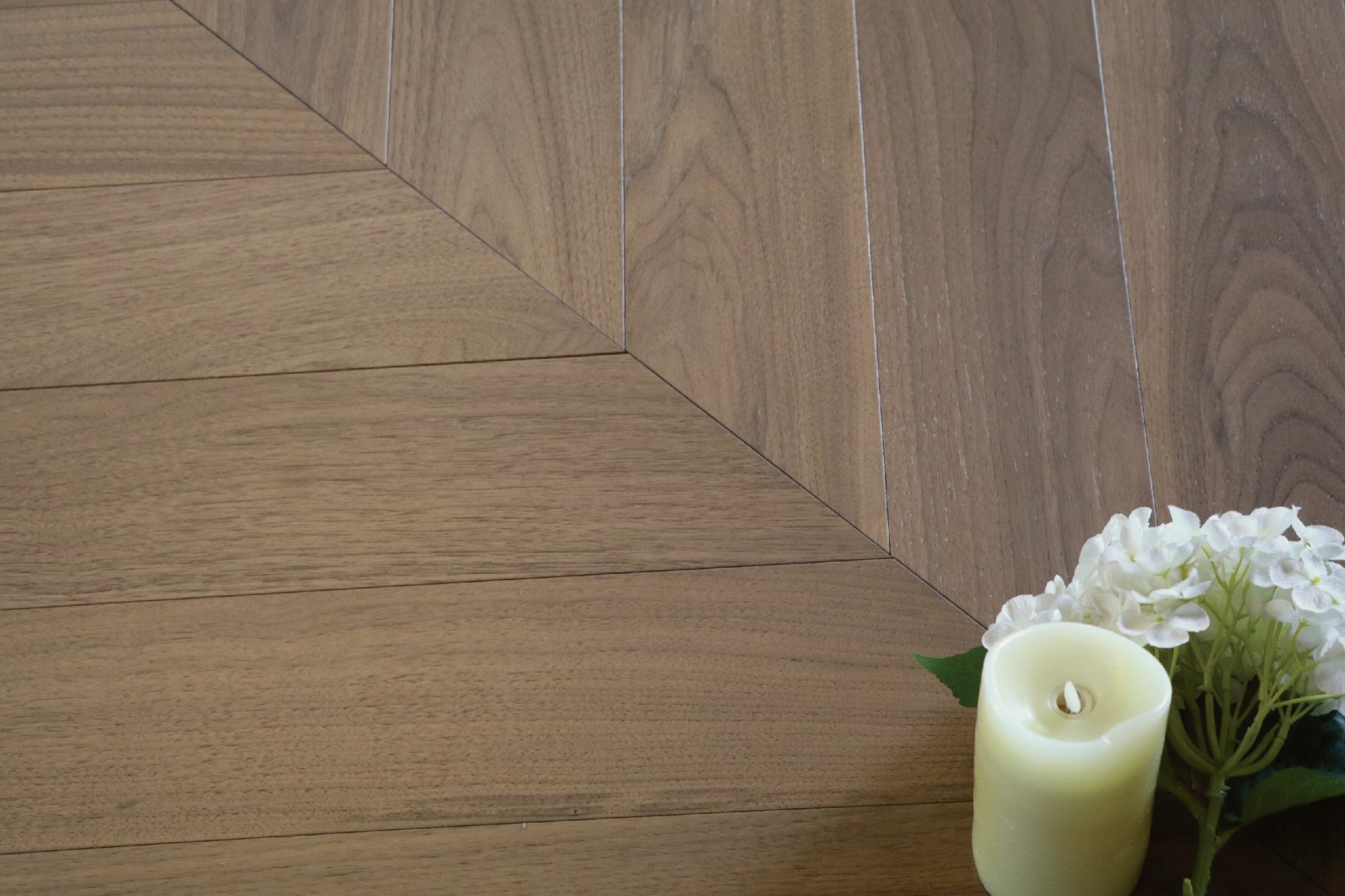 Chrvron Walnut Sable Engineered Floor