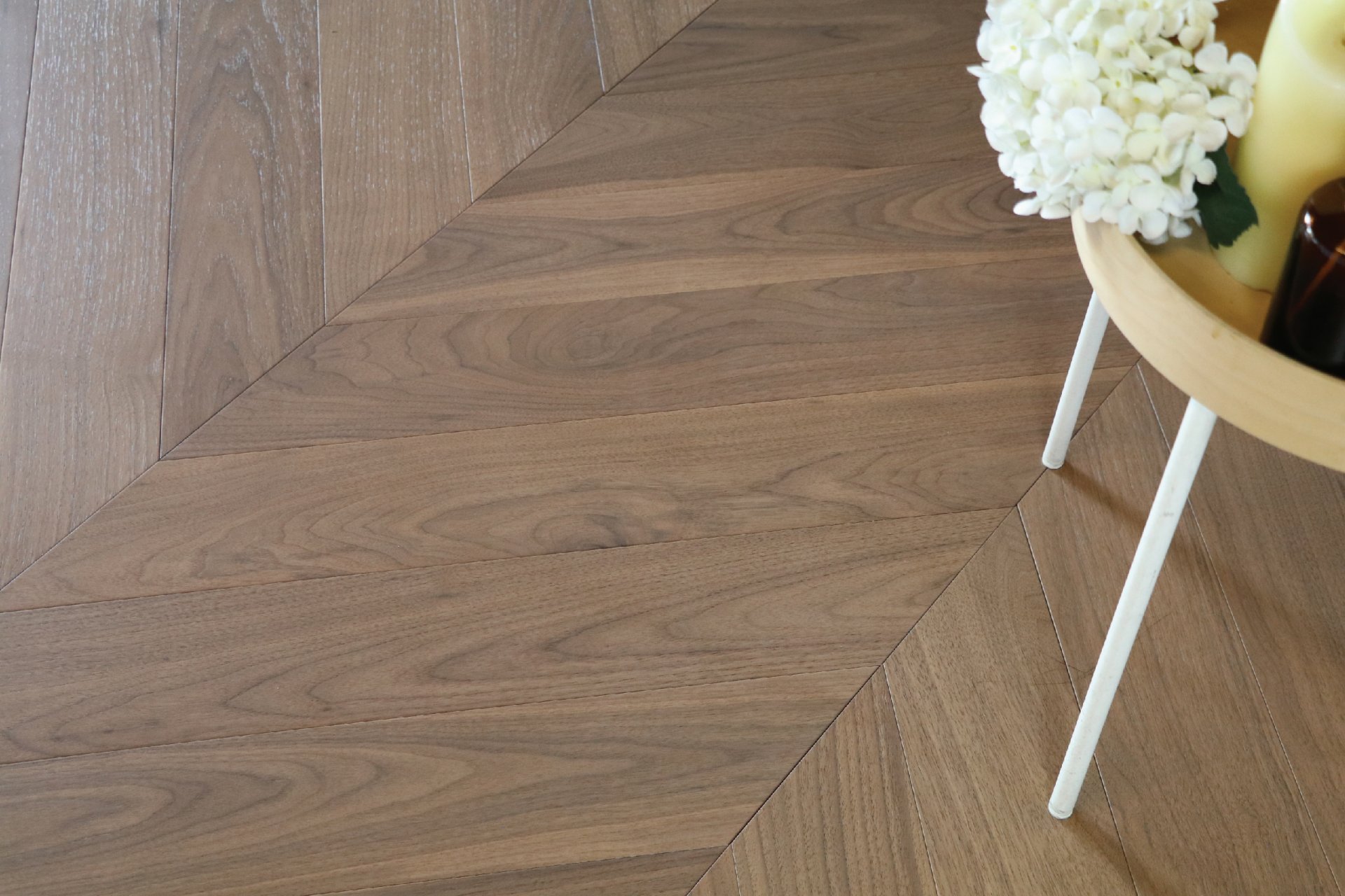 Chrvron Walnut Sable Engineered Floor