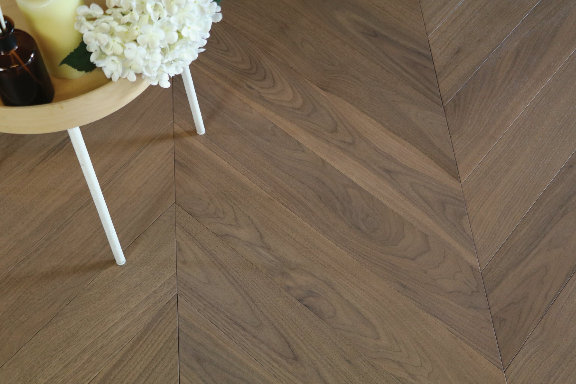 Chrvron Walnut Sable Engineered Floor