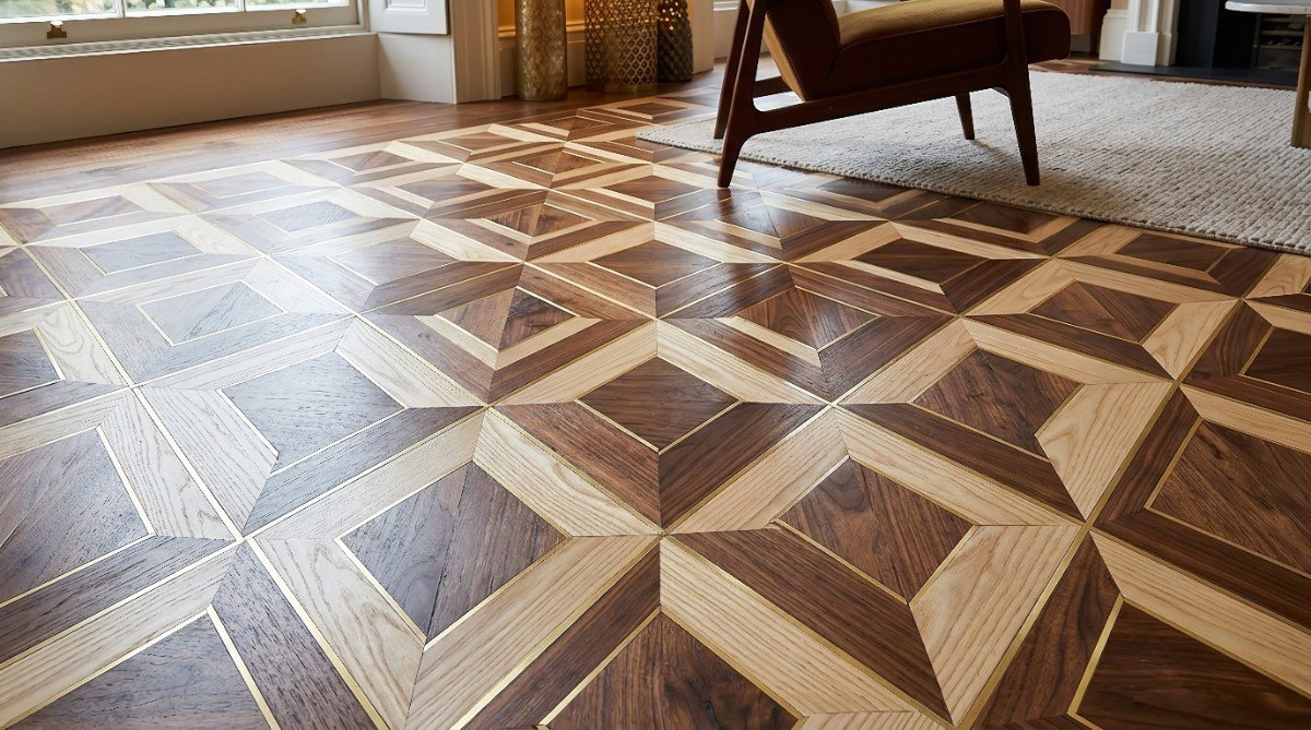 พื้นไม้จริง งานไม้ฝังลาย Inlay Wood