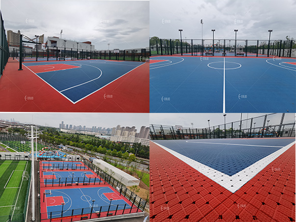 Outdoor Basketball Court with Enlio SES Court Tiles