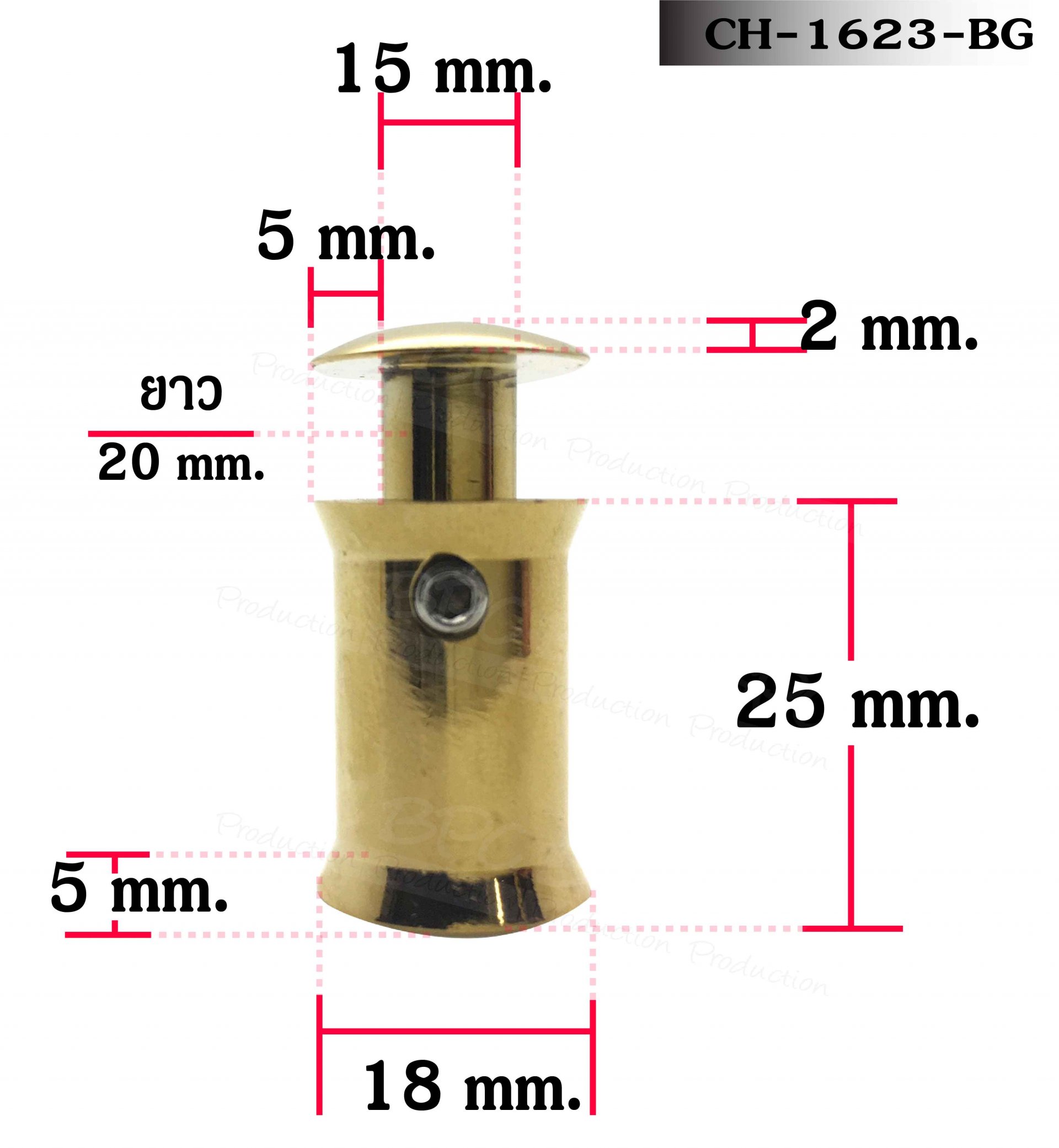 Nut bolt 19x23 mm. BG