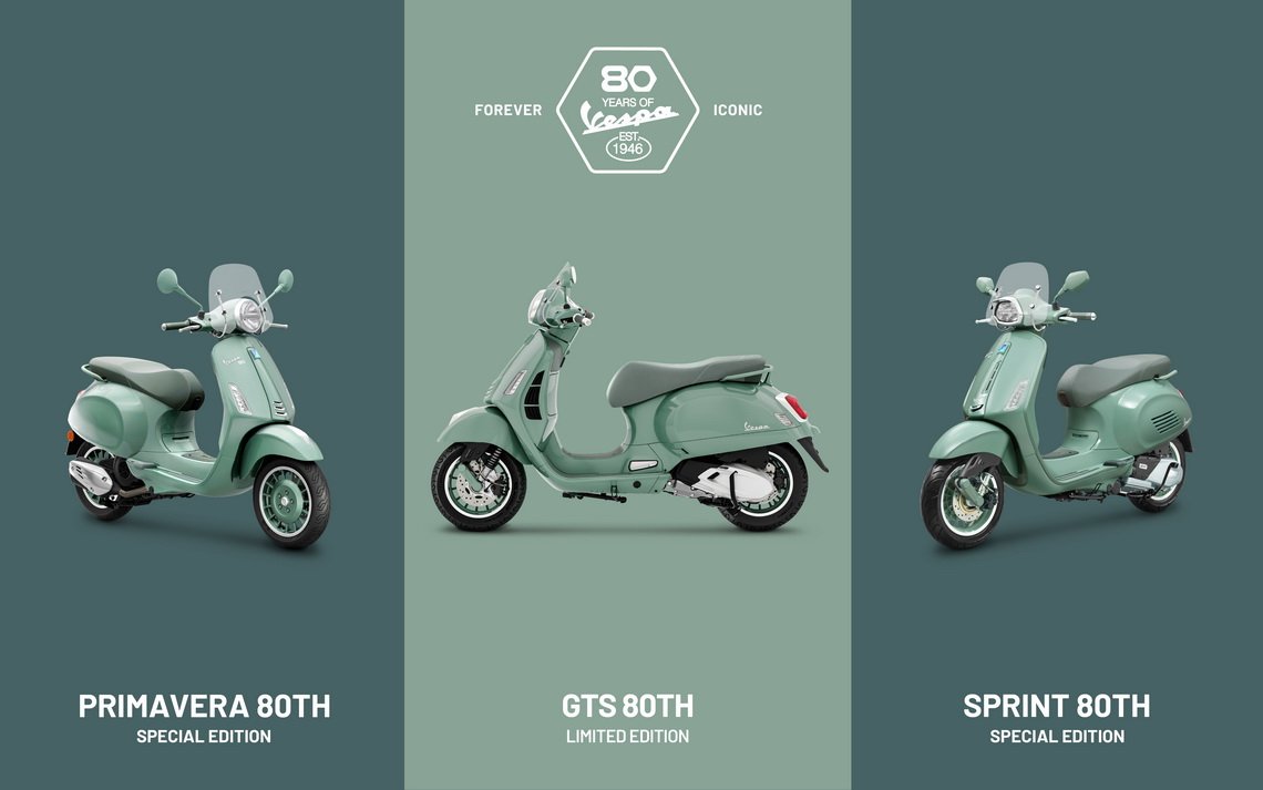 เวสป้าฉลองครบรอบ 80 ปีครั้งยิ่งใหญ่! เปิดตัว VESPA 80TH คอลเลกชันสุดพิเศษ บน 3 รุ่นสุดฮิตที่มาทั้ง Limited Edition และ Special Edition