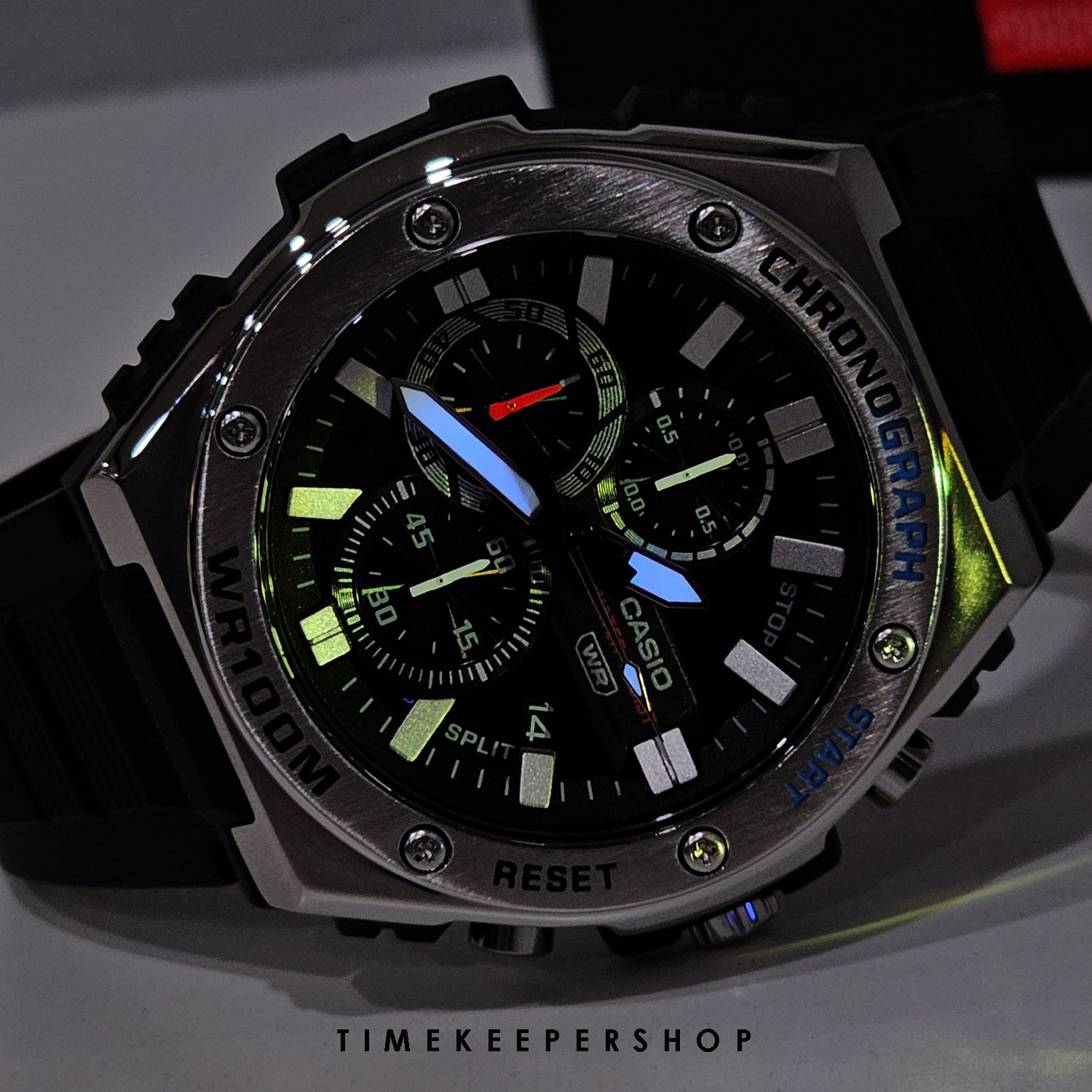 Casio Orologio Da Fitness MWA-300H-3AVCF: Cronografo Analogico, 100m Water Resistant, Lunetta In Acciaio, Design Sportivo