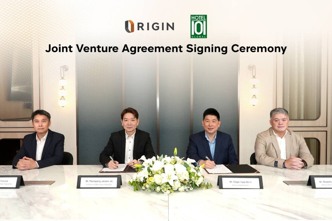 ออริจิ้น ประกาศร่วมทุน Hotel101 (HBNB) บริษัทจดทะเบียนใน Nasdaq ตั้งบริษัทร่วมทุน  พัฒนาโครงการ Hotel 101 Bangkok 