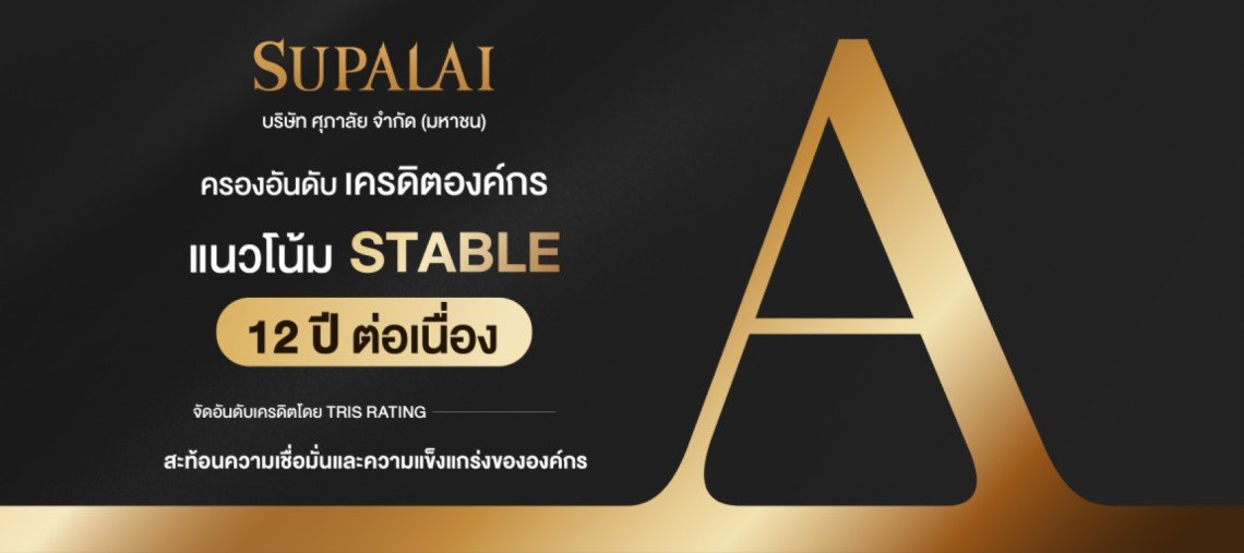 ศุภาลัย ฝ่าปีแห่งความท้าทาย! คว้าเครดิตเรตติ้ง A ต่อเนื่อง 12 ปีซ้อน ตอกย้ำศักยภาพการเงินที่แข็งแกร่ง