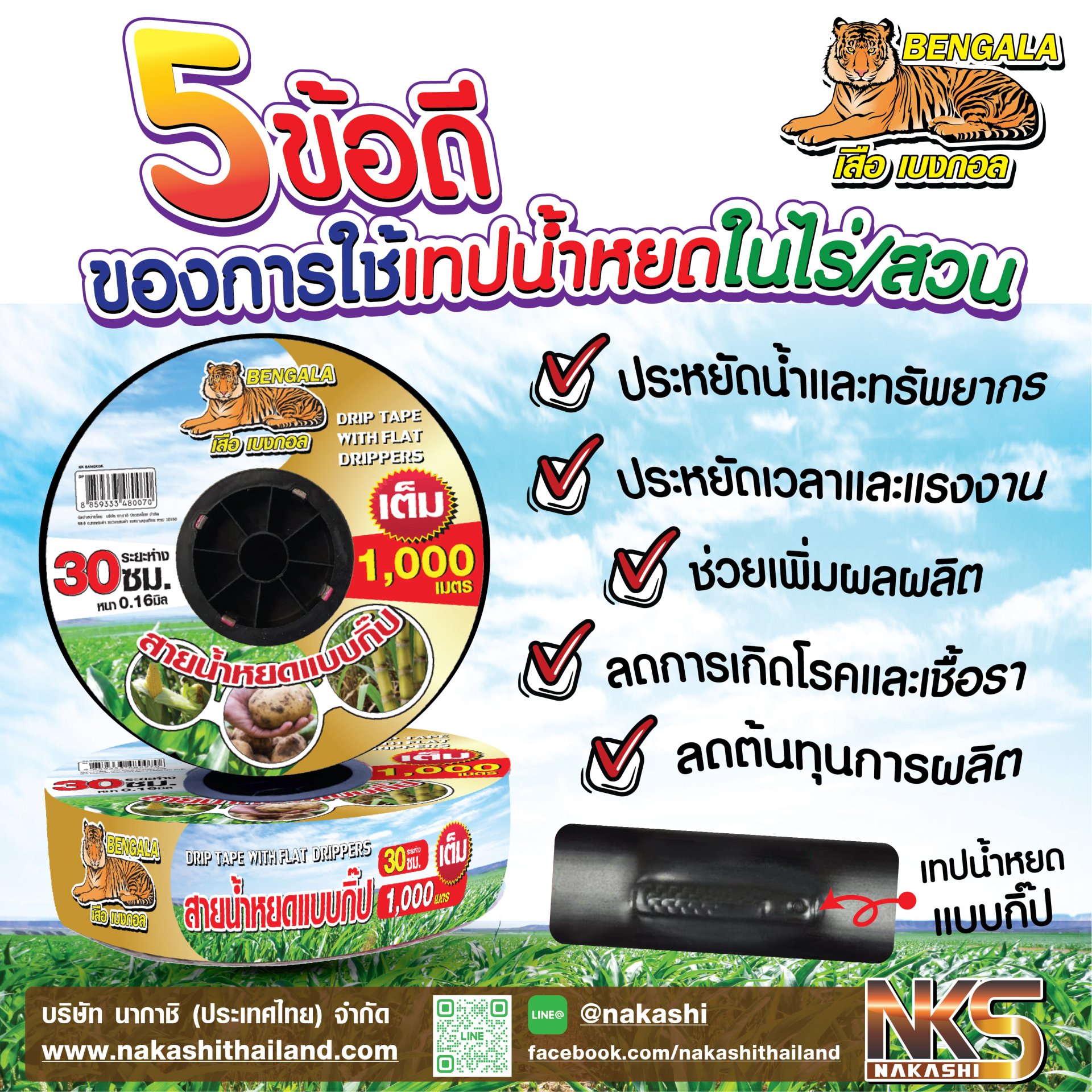 5 ข้อดีของการใช้เทปน้ำหยดในไร่/สวน, ข้อควรระวังในการใช้งานเทปน้ำหยด 5 ข้อดีของการใช้เทปน้ำหยดในไร่/สวน, ข้อควรระวังในการใช้งานเทปน้ำหยด