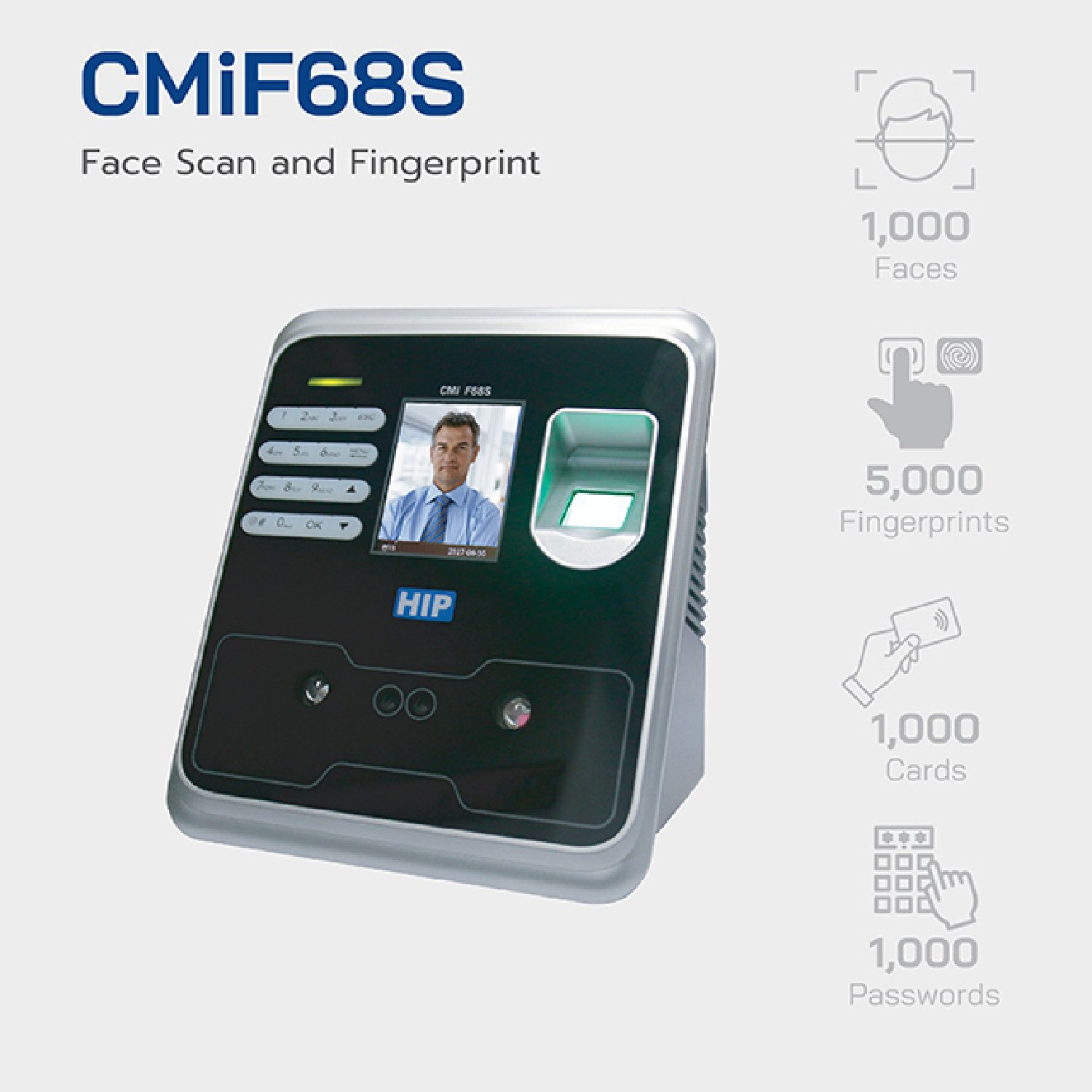HIP CMi F68S Face Scan and Fingerprint Access Control