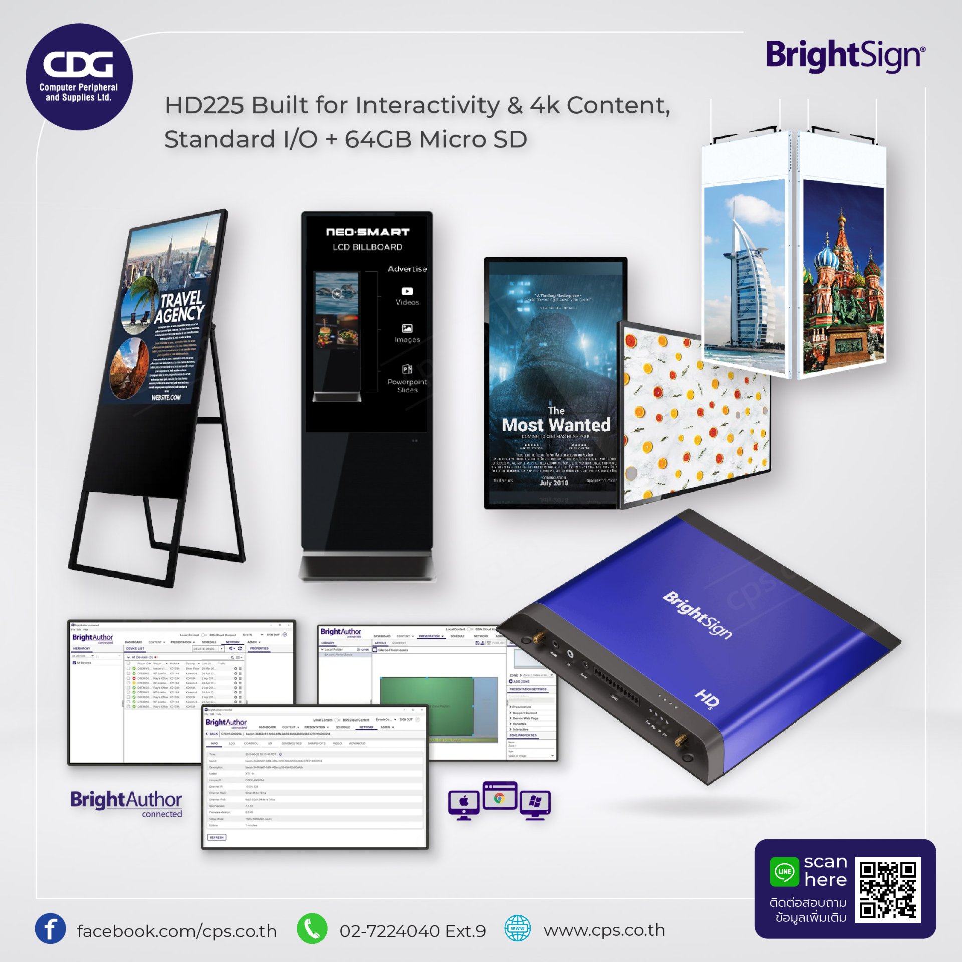 Signage Player BrightSign HD225 Built for Interactivity - cps