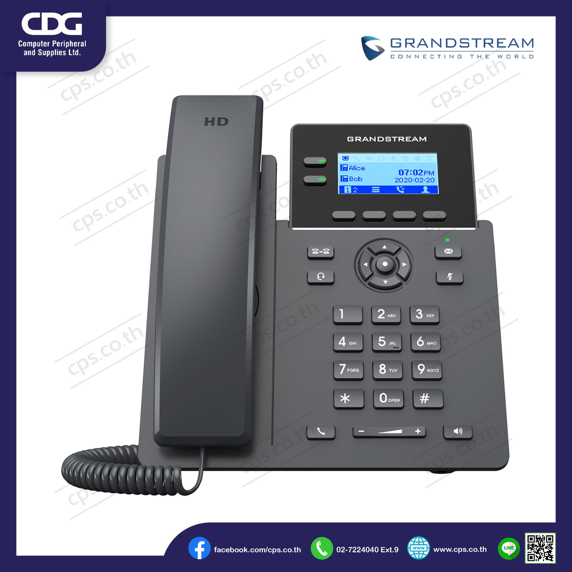 Gxp 2602p โทรศัพท์สํานักงาน IP Phone Grandstream รุ่น GRP2602P