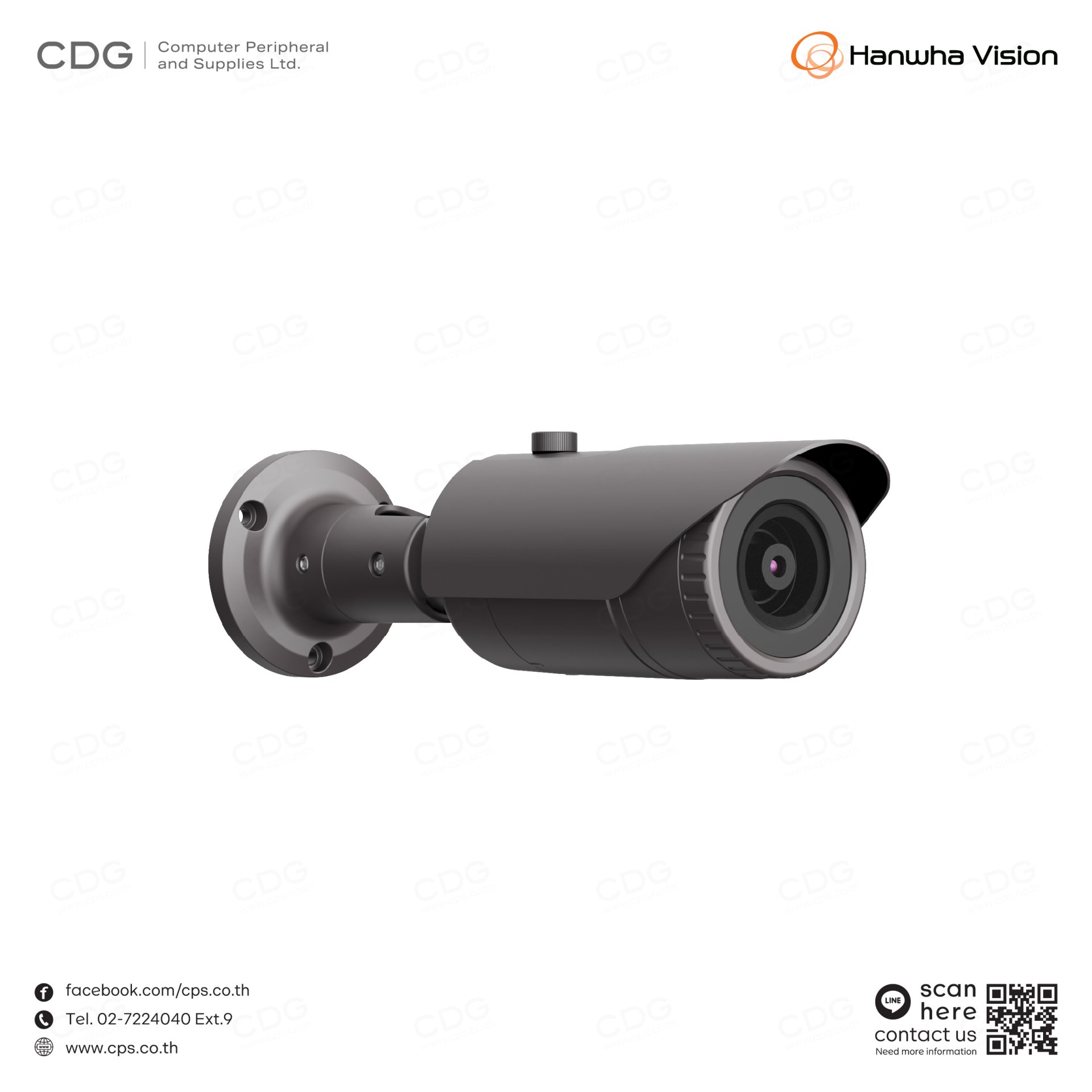 Hanwha Vision QNO-6012R / 2MP H.265 IR Bullet Camera