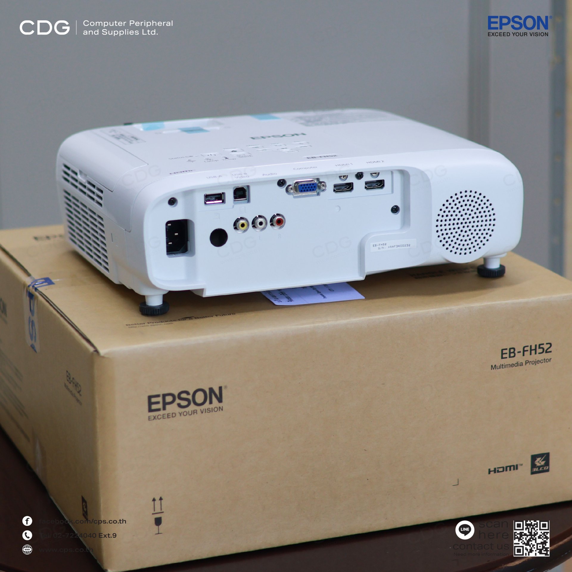 โปรเจคเตอร์ Epson EB-FH52 Full HD 3LCD Projector