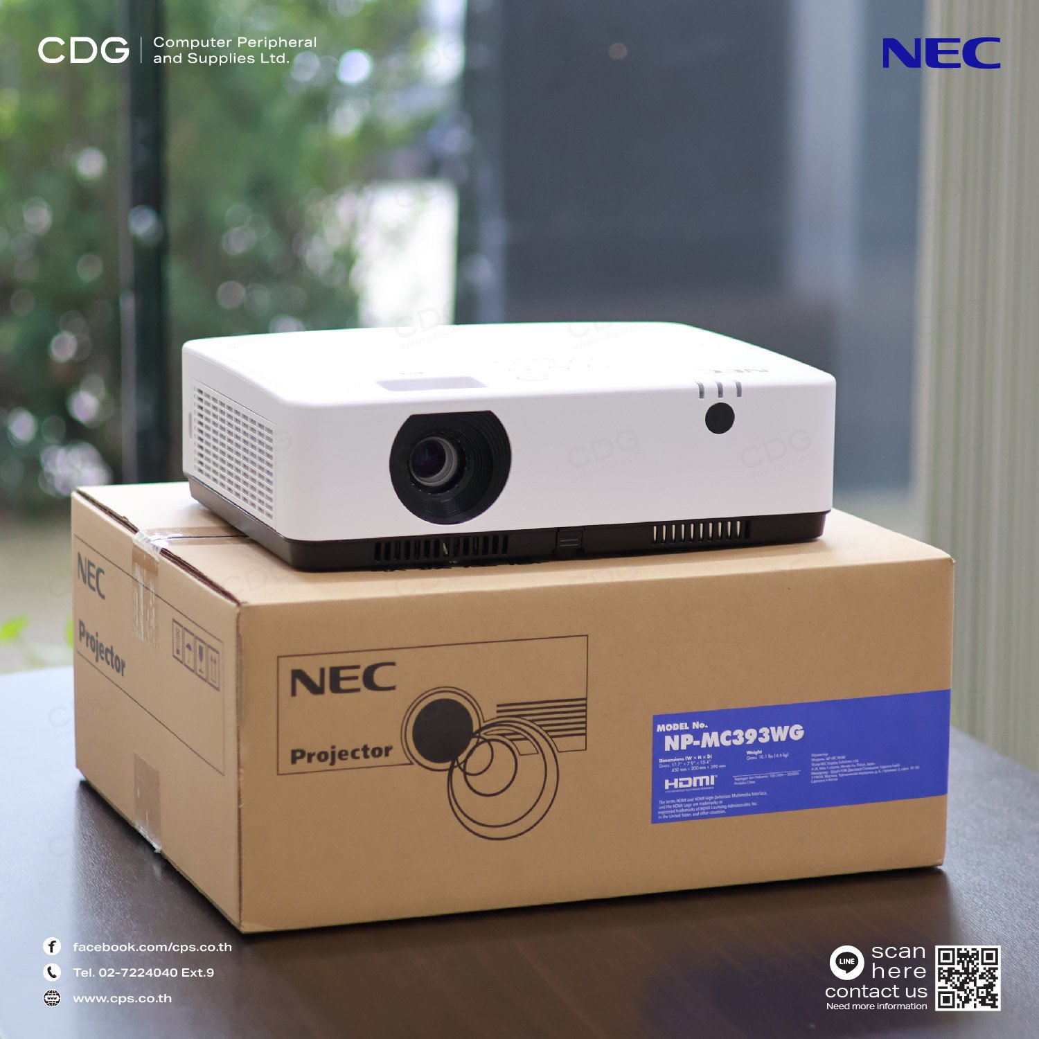 โปรเจคเตอร์ Portable Projector NEC รุ่น MC393WG