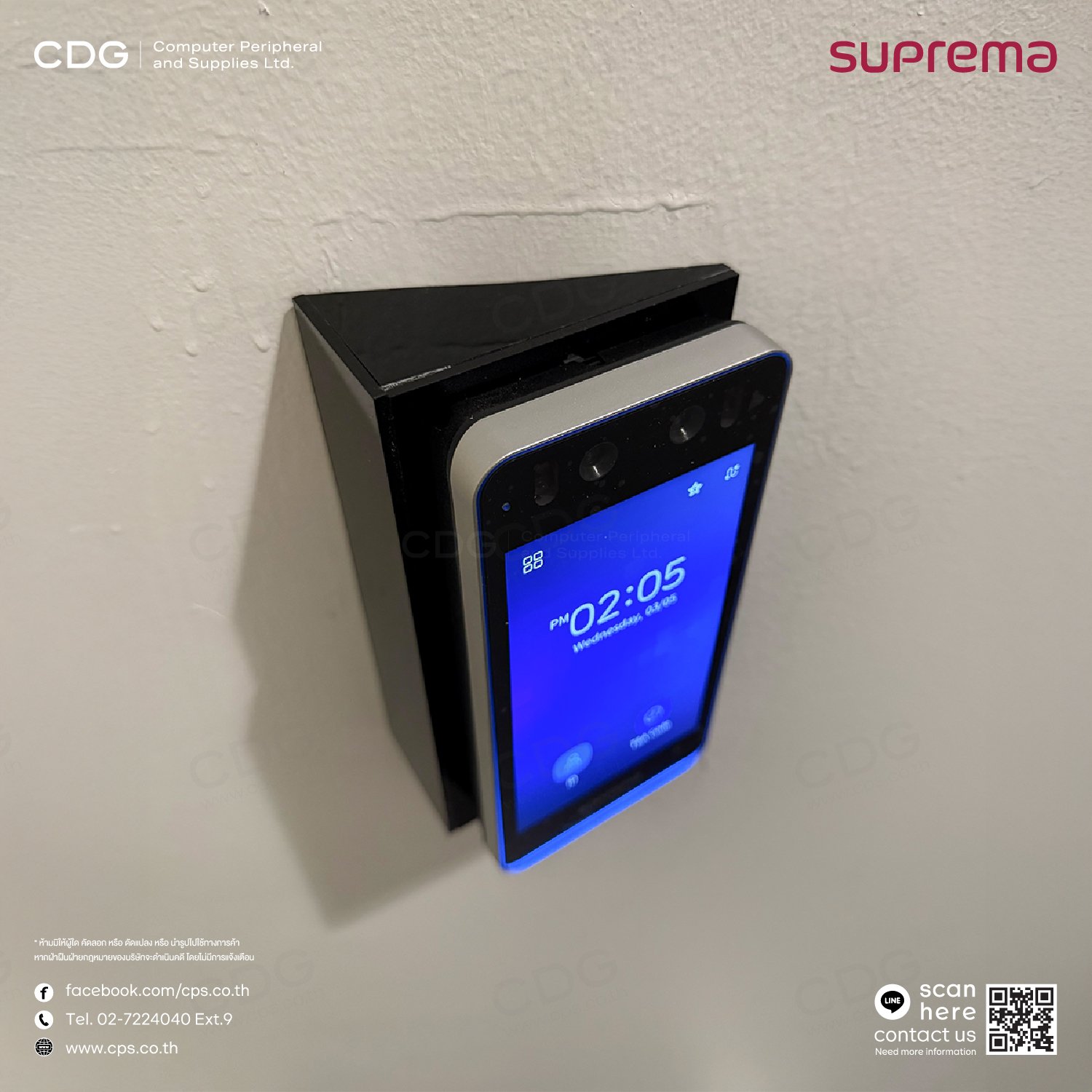 เครื่องสแกนใบหน้า Suprema BioStation 3 (Door Access Control)