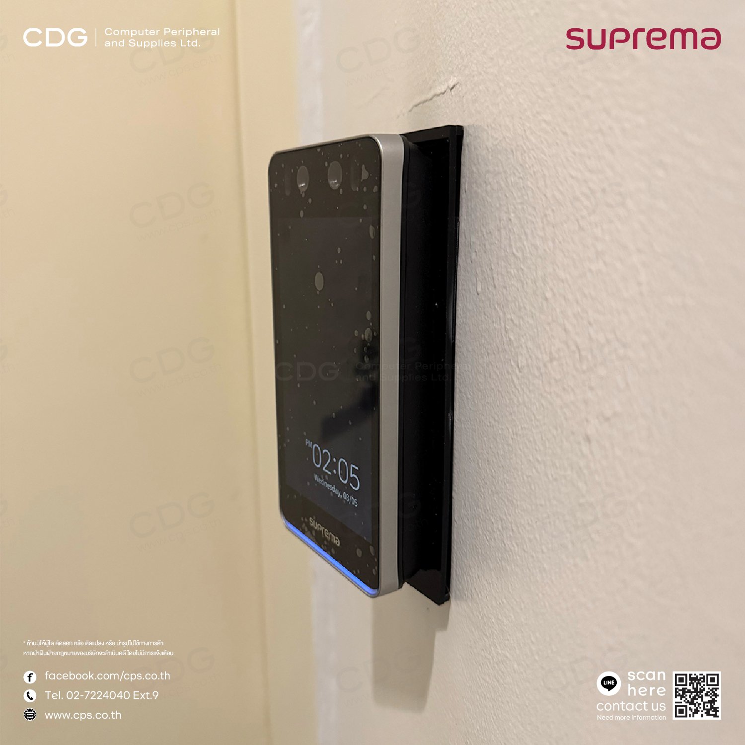 เครื่องสแกนใบหน้า Suprema BioStation 3 (Door Access Control)
