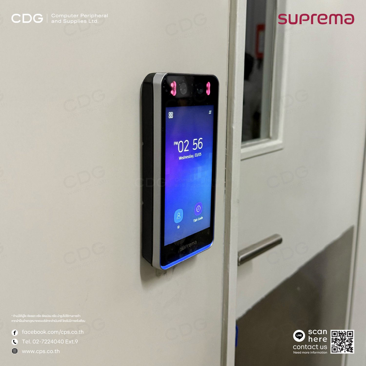 เครื่องสแกนใบหน้า Suprema BioStation 3 (Door Access Control)