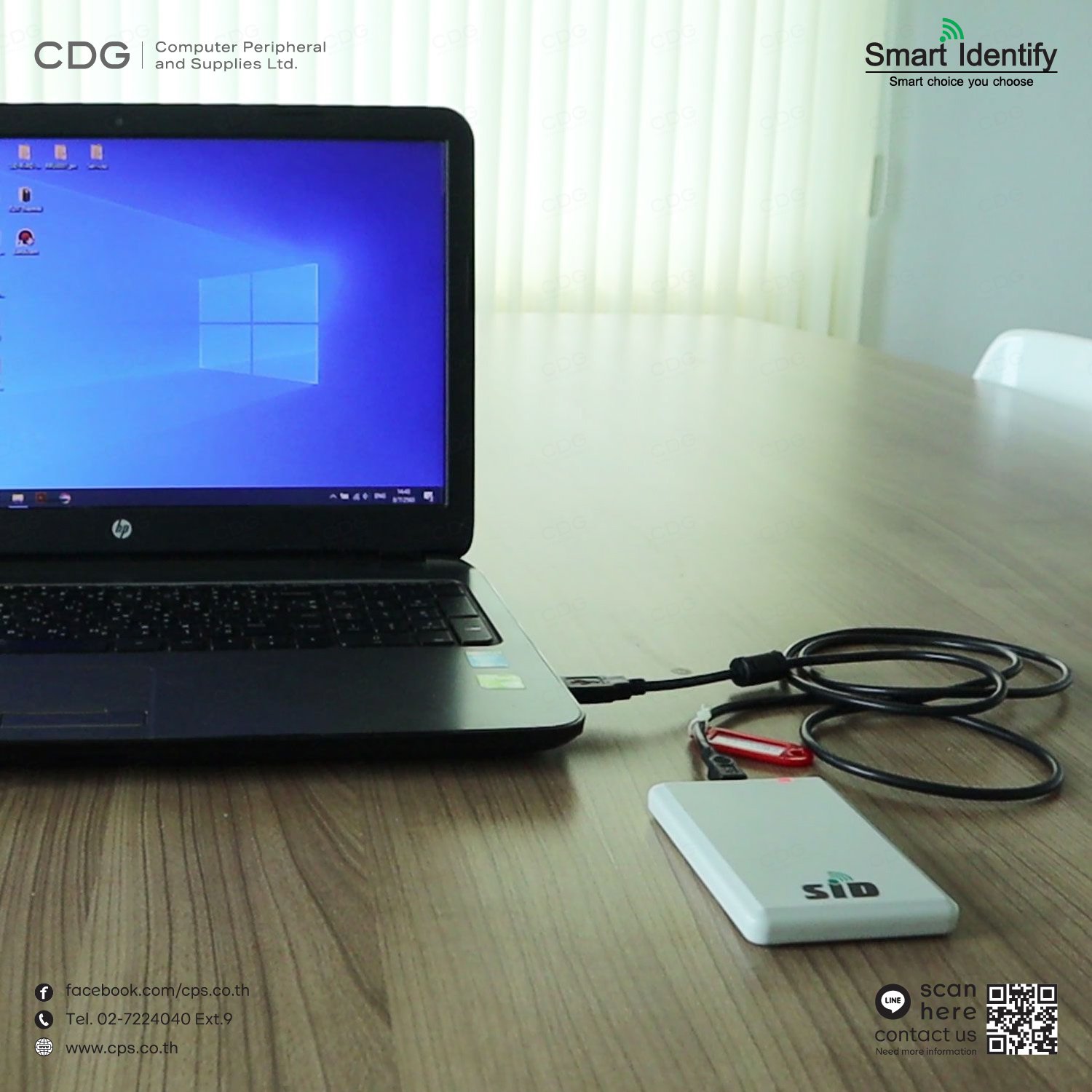 เครื่องอ่าน และเขียนแท็ก UHF RFID Desktop Reader U809 USB-L