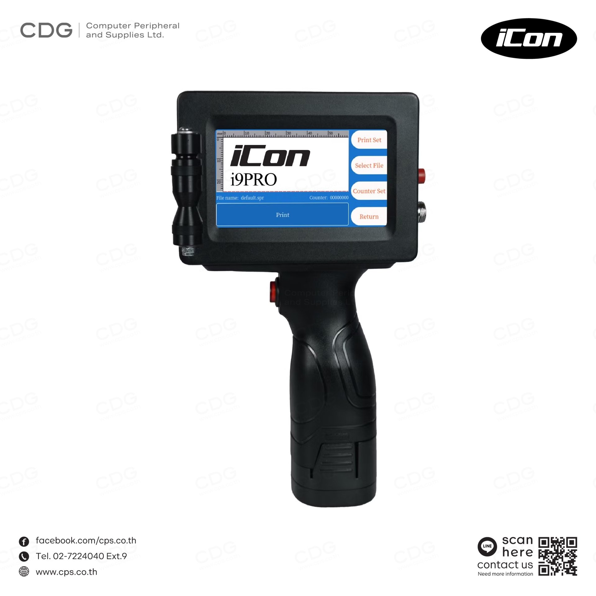 เครื่องพิมพ์วันที่ผลิต พกพา iCon i9PRO Inkjet Printer
