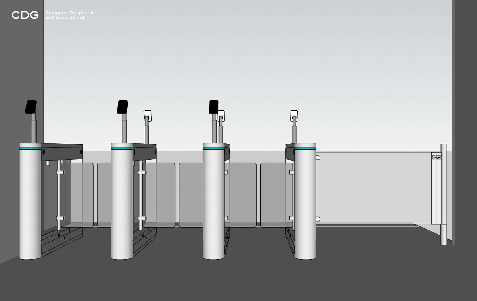 Gate Reader Setup Image Swing Gate Design with integrated card reader functionality
