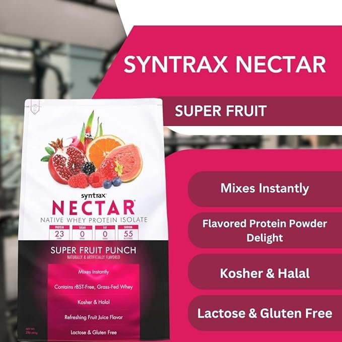Syntrax Nectar Natural 100% Whey Protein Isolate - 2 LB FREE SHAKER