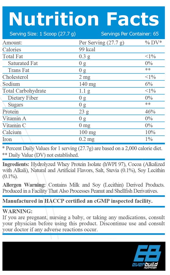 Everbuild ISO BUILD Ultra Hydrolyzed 5 lbs - 100% Ultra Hydrolyzed Whey ...
