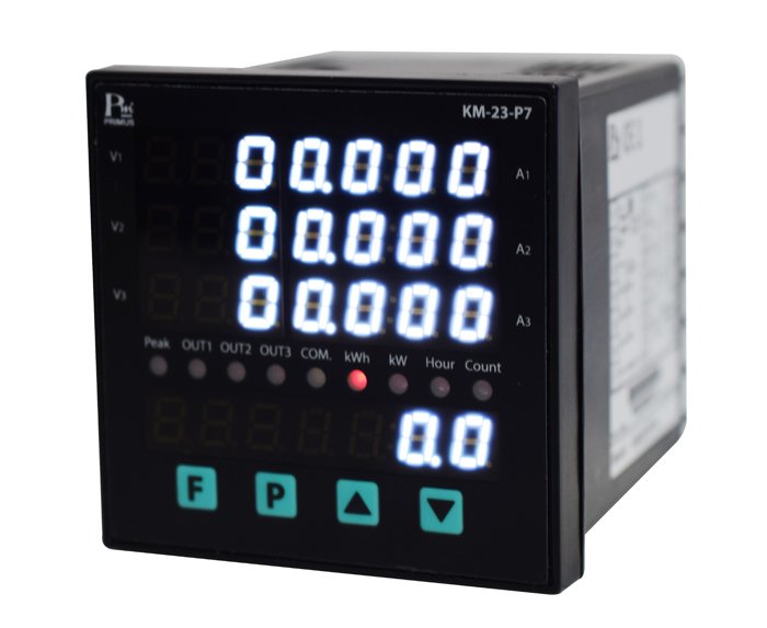 THREE PHASE VOLT-AMP kWh-METER WITH PROTECTION RELAY,Model: KM-22,Brand: PM / ราคา 
