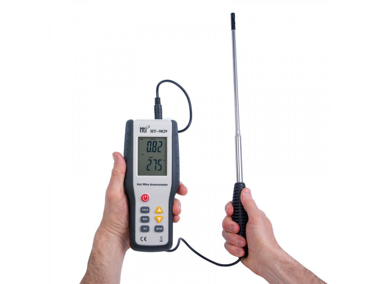 Hti Instrument HT-9829 Hot wire anemometer เครื่องวัดความเร็วลม Hti Xintest ...