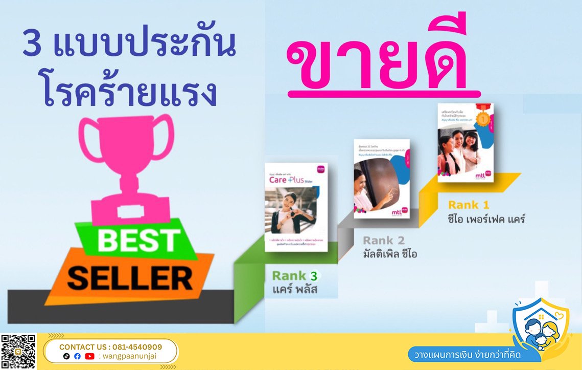เปรียบเทียบประกันโรคร้ายแรงยอดนิยม 3 อันดับแรก ของเมืองไทยประกันชีวิต