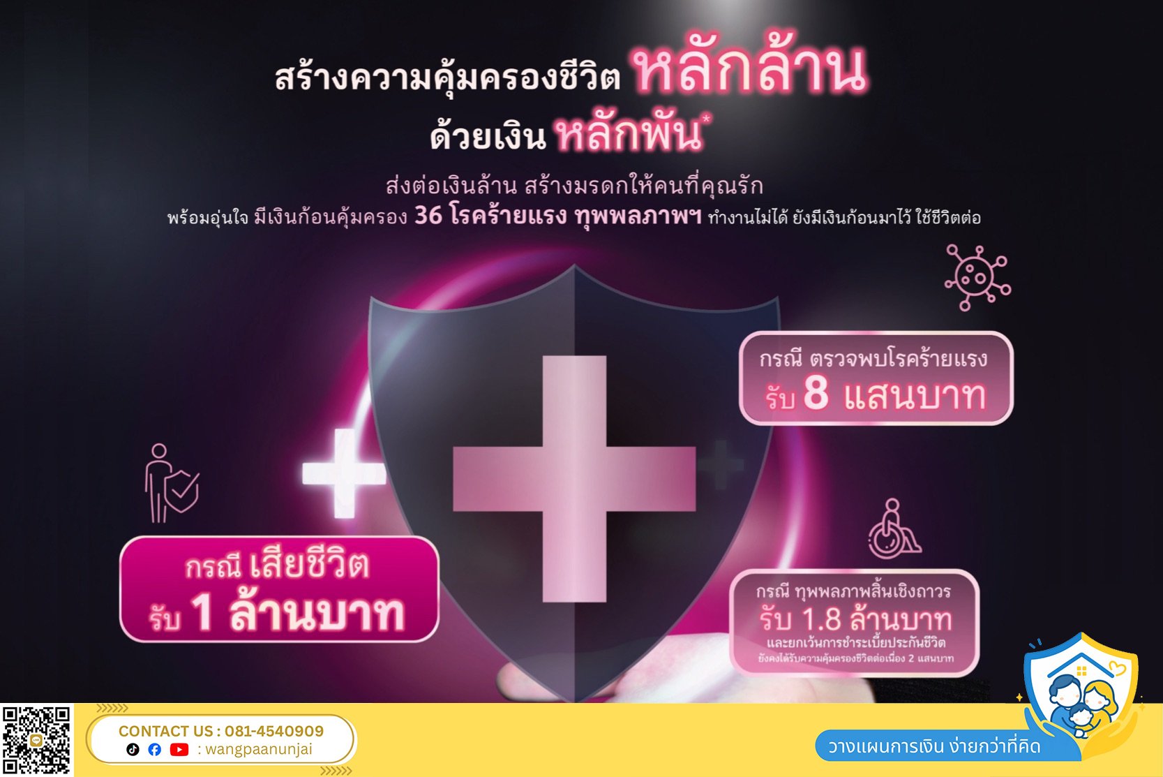 สร้างความคุ้มครองชีวิตหลักล้าน ด้วยเงินหลักพัน พร้อมคุ้มครอง 36 โรคร้ายแรง และทุพพลภาพ