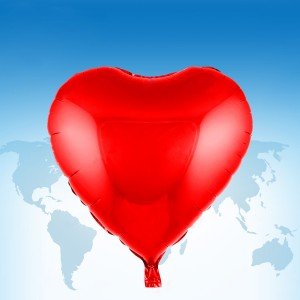 ฟอยล์หัวใจ 18" สีแดง