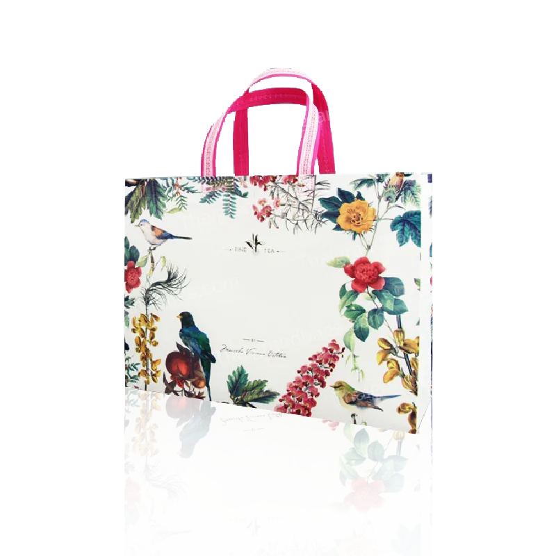 Floral-patterned spunbond bagadding a distinctive touch to packaging.