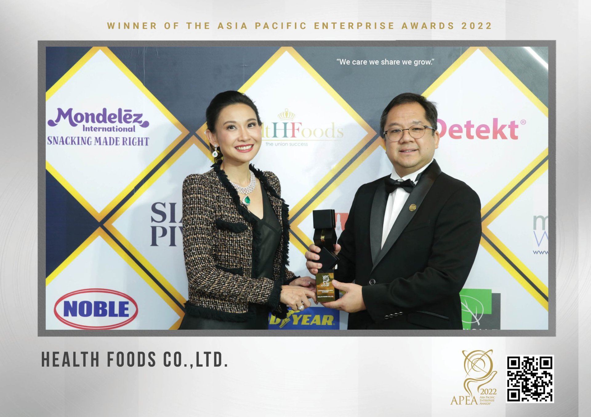 เฮ็ลธ์ฟู้ดส์ฯ คว้ารางวัล Corporate Excellence Award องค์กรที่มีคุณธรรมจริยธรรม จากเวทีระดับสากล Asia Pacific Enterprise Awards (APEA)